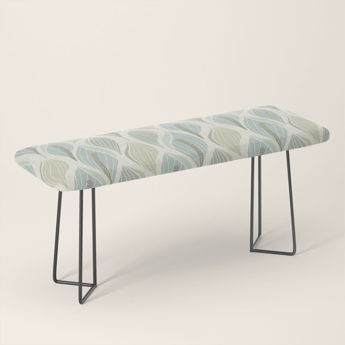 Minimalistic flow Peace lily soft green pattern Bench Gallery Image 1