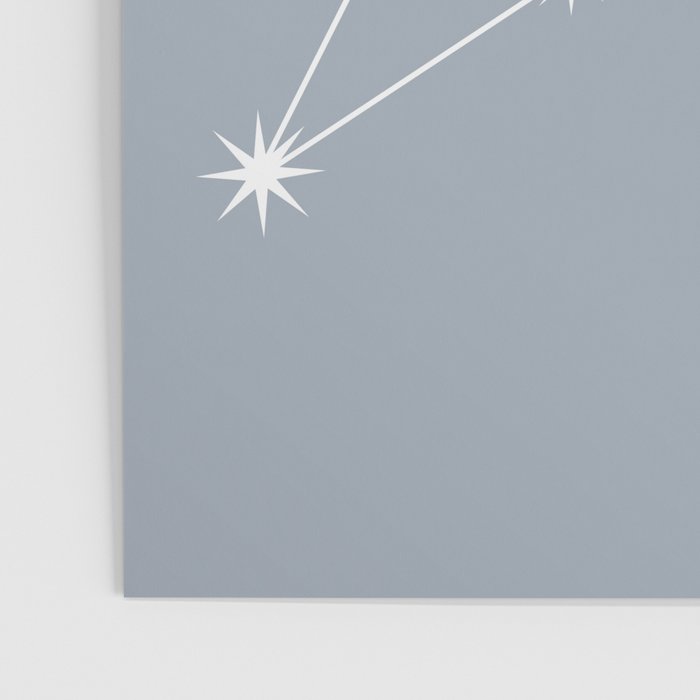 Leo Zodiac Star Constellation Line Art Blue Grey Poster Gallery Image 3