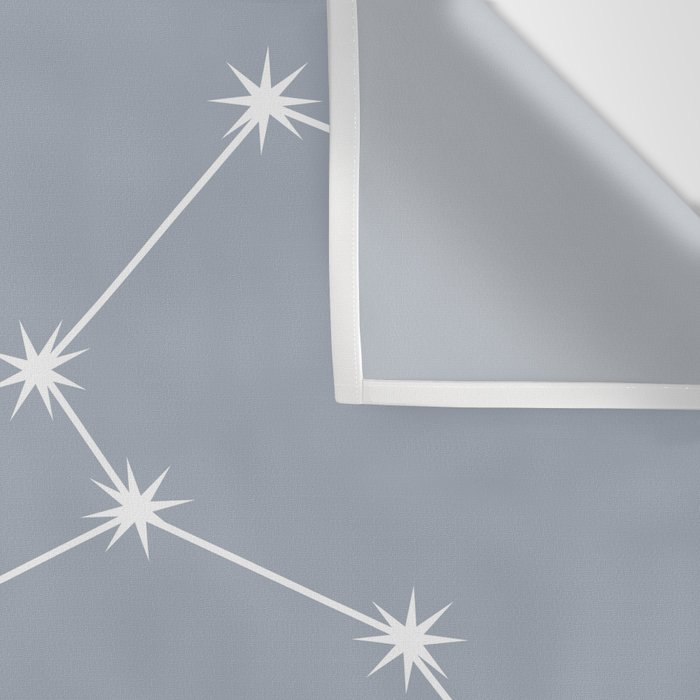 Leo Zodiac Star Constellation Line Art Blue Grey Wall Tapestry Gallery Image 3