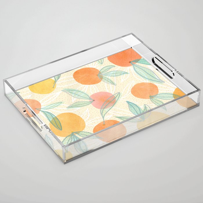 Tangerine and Friends - Fruit Pattern Acrylic Tray Gallery Image 1
