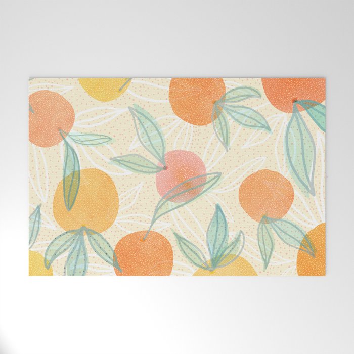 Tangerine and Friends - Fruit Pattern Welcome Mat Gallery Image 1