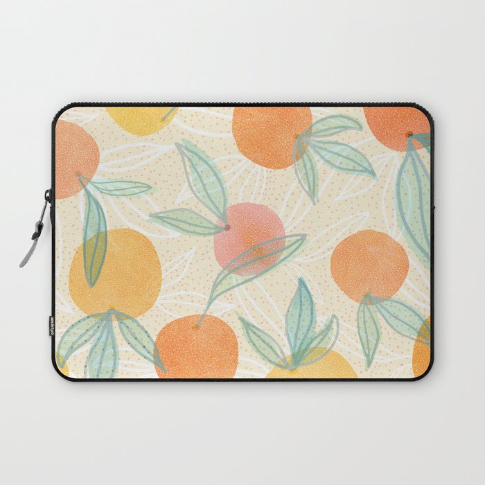 Tangerine and Friends - Fruit Pattern Laptop Sleeve Gallery Image 1