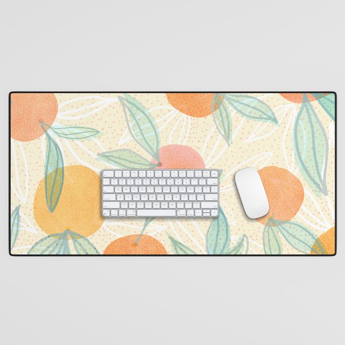 Tangerine and Friends - Fruit Pattern Desk Mat Gallery Image 1