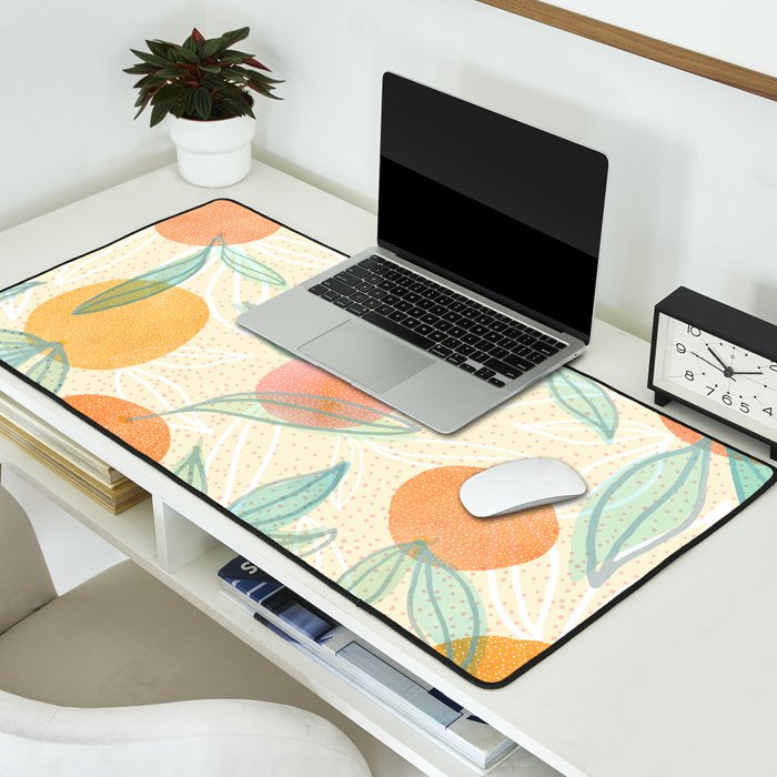 Tangerine and Friends - Fruit Pattern Desk Mat Gallery Image 2