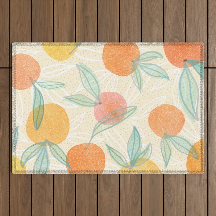 Tangerine and Friends - Fruit Pattern Outdoor Rug Gallery Image 1