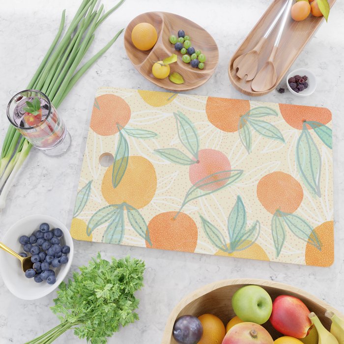Tangerine and Friends - Fruit Pattern Cutting Board Gallery Image 2