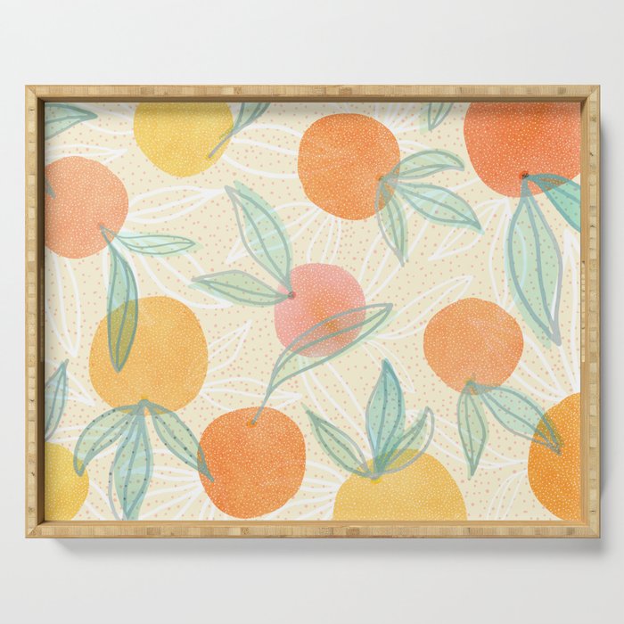 Tangerine and Friends - Fruit Pattern Serving Tray Gallery Image 1