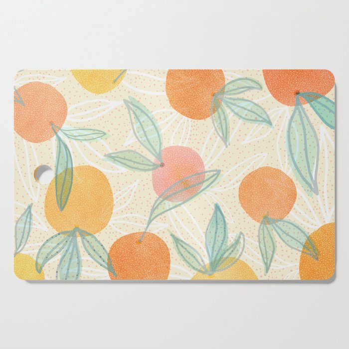 Tangerine and Friends - Fruit Pattern Cutting Board Gallery Image 1