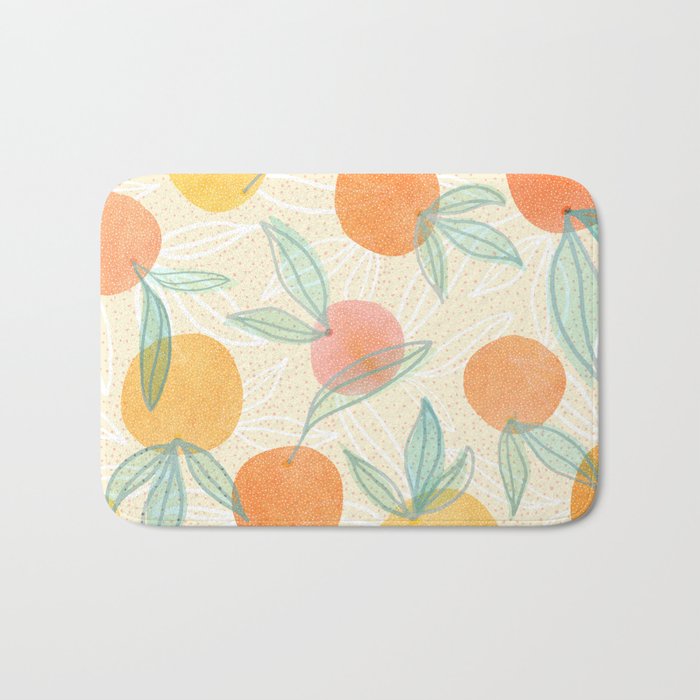 Tangerine and Friends - Fruit Pattern Bath Mat Gallery Image 1