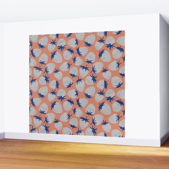 Inky Strawberries Wall Mural Gallery Image 2