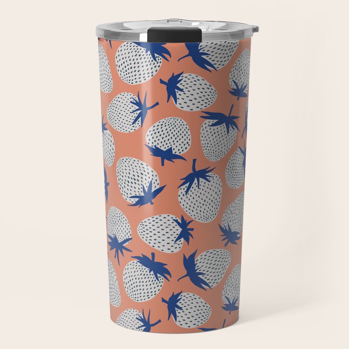 Inky Strawberries Travel Mug Gallery Image 1