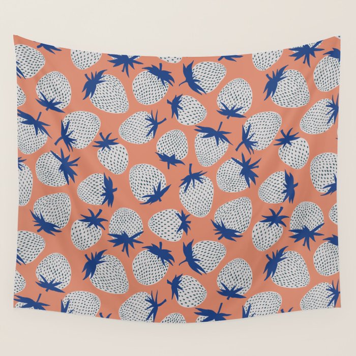 Inky Strawberries Wall Tapestry Gallery Image 4