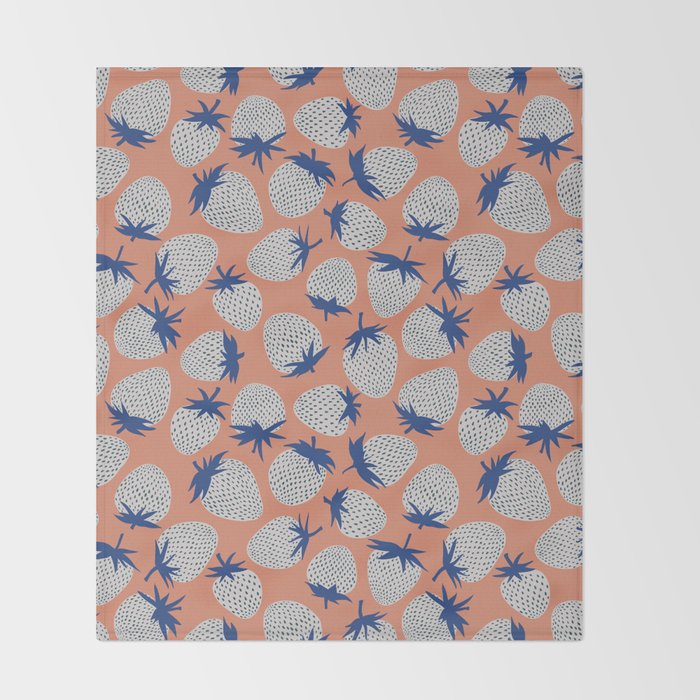 Inky Strawberries Throw Blanket Gallery Image 2