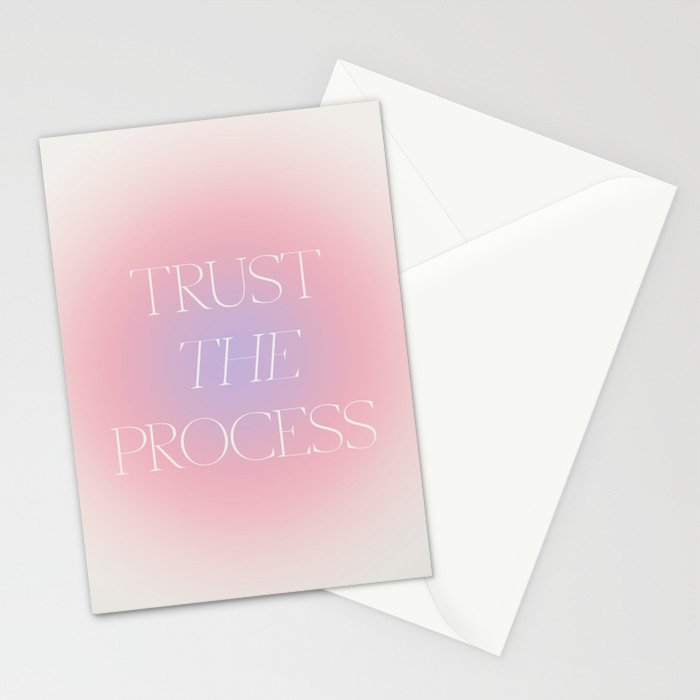 Trust The Process Gradient Lavender & Pink Stationery Card Gallery Image 2
