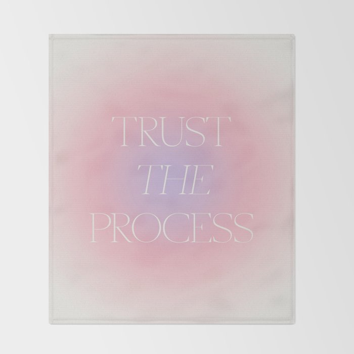 Trust The Process Gradient Lavender & Pink Throw Blanket Gallery Image 2
