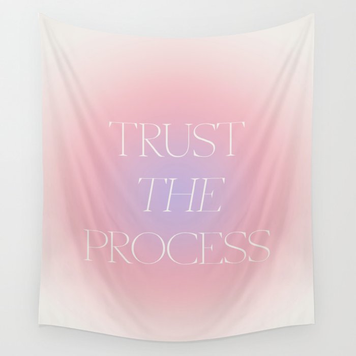 Trust The Process Gradient Lavender & Pink Wall Tapestry Gallery Image 1
