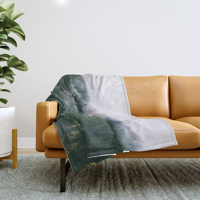 Forest Fog VIII Throw Blanket Gallery Image 1