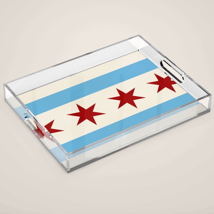 Chicago Flag Acrylic Tray Gallery Image 1