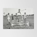 Lady Golfers, Black and White, Vintage Wall Art. Rug Gallery Image 2