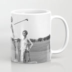 Lady Golfers, Black and White, Vintage Wall Art. Coffee Mug Gallery Image 1