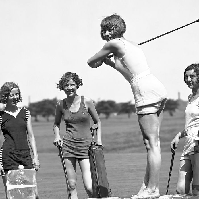 Lady Golfers, Black and White, Vintage Wall Art. Coffee Mug Gallery Image 2