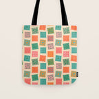Vintage flower postage stamp pattern Tote Bag Gallery Image 1