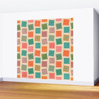Vintage flower postage stamp pattern Wall Mural Gallery Image 2