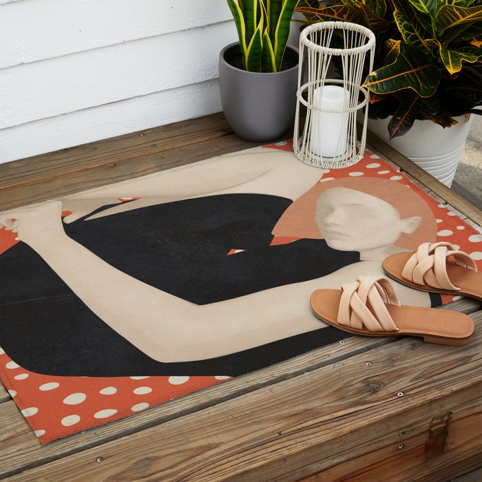 Abstract Art Female Figure 30 Outdoor Rug Gallery Image 2