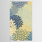 Modern, Abstract, Flower Garden, Blue, Yellow, Gray Tablecloth Gallery Image 2