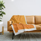 Antique Yellow  & Yellow Ochre Mid Century Modern Abstract Minimalist Rothko Color Field Squares Throw Blanket Gallery Image 1