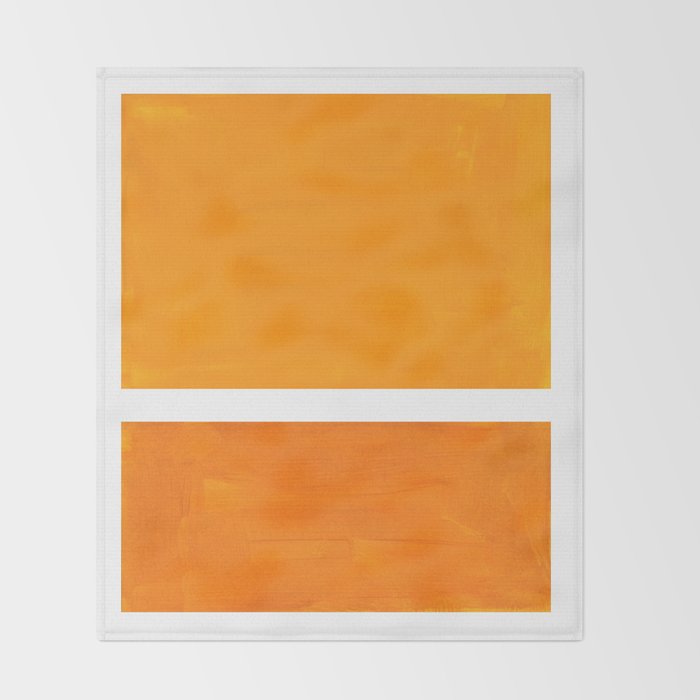 Antique Yellow  & Yellow Ochre Mid Century Modern Abstract Minimalist Rothko Color Field Squares Throw Blanket Gallery Image 2