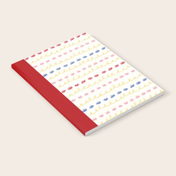 Abstract Cookie Pattern Doodle in White & Pink Notebook Gallery Image 2