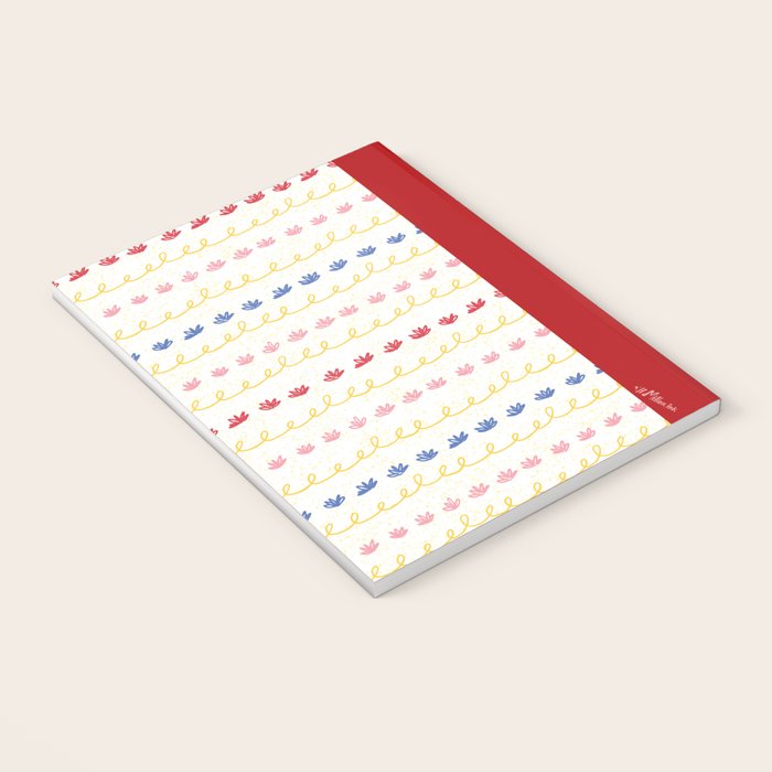 Abstract Cookie Pattern Doodle in White & Pink Notebook Gallery Image 3