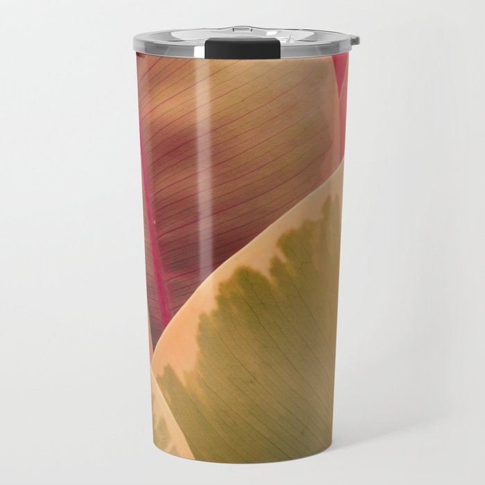 Beautiful Leaves II  botanical rubber plant leaf photograph Travel Mug Gallery Image 1