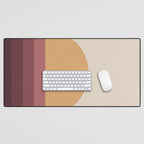 Minimal Retro Sunset Sunrise - Burgundy Ruby Red Desk Mat Gallery Image 1