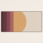 Minimal Retro Sunset Sunrise - Burgundy Ruby Red Desk Mat Gallery Image 3