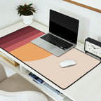Minimal Retro Sunset Sunrise - Burgundy Ruby Red Desk Mat Gallery Image 2