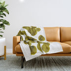 Olive Green Rorschach Test Throw Blanket Gallery Image 1