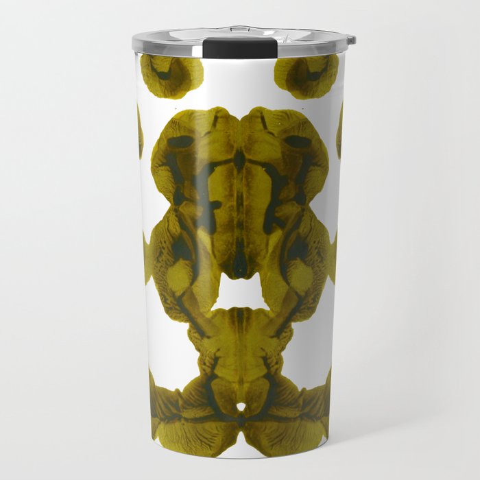 Olive Green Rorschach Test Travel Mug Gallery Image 1
