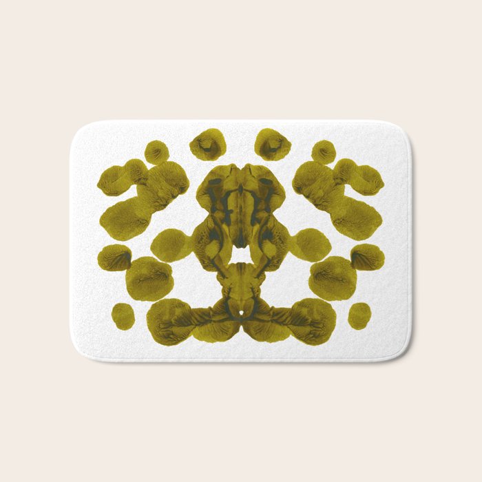 Olive Green Rorschach Test Bath Mat Gallery Image 1