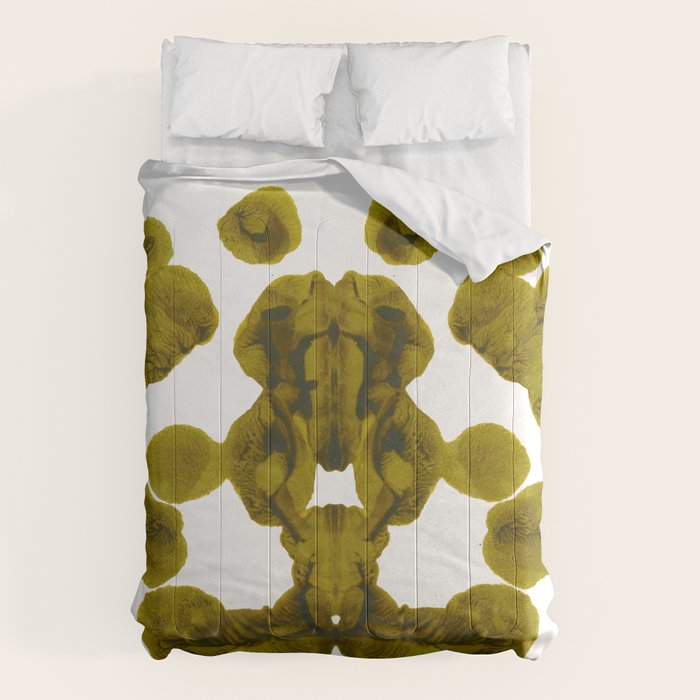 Olive Green Rorschach Test Comforter Gallery Image 1