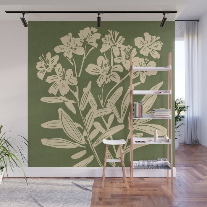Minimalist Flowers 3 Wall Mural Gallery Image 1