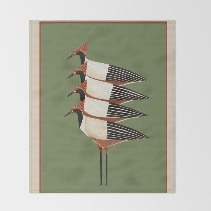 Four Birds I Throw Blanket Gallery Image 2