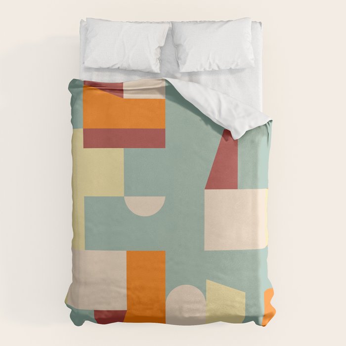 Crisp Air and Warmth - Abstract Geometric Art Duvet Cover Gallery Image 1