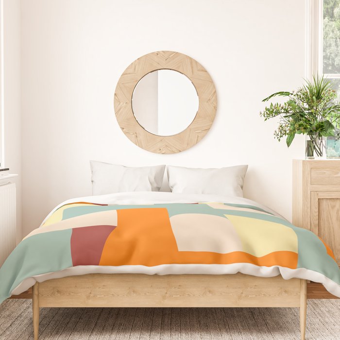 Crisp Air and Warmth - Abstract Geometric Art Duvet Cover Gallery Image 3