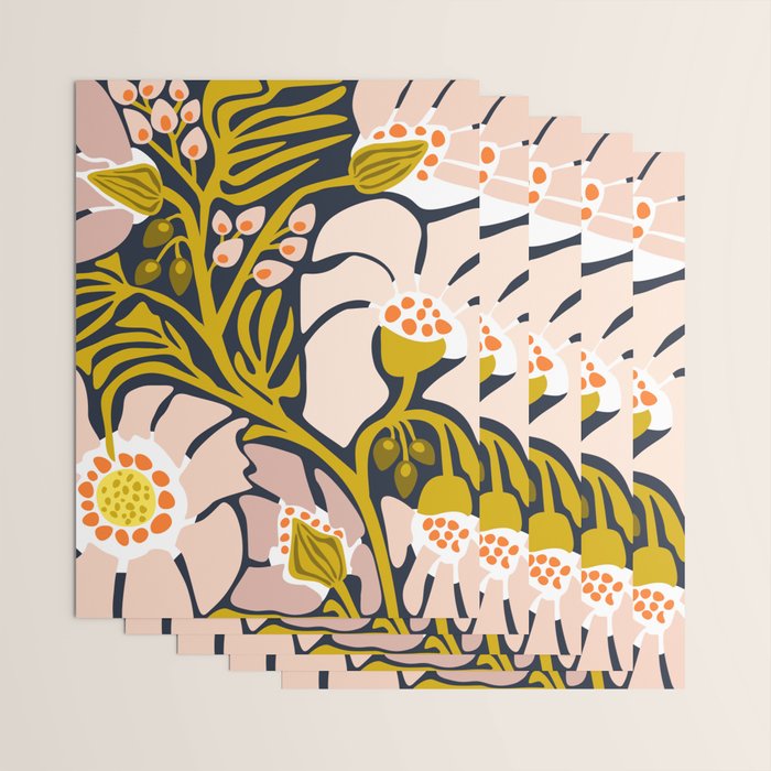Backyard flower - modern floral illustration Wrapping Paper Gallery Image 3