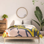 Backyard flower - modern floral illustration Comforter Gallery Image 3