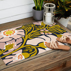 Backyard flower - modern floral illustration Outdoor Rug Gallery Image 2