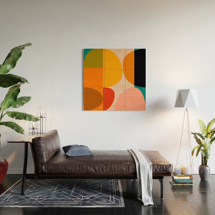 Bauhaus, geometric abstraction 4 Wood Wall Art Gallery Image 2