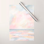 Patience - Pink and Gray Pastel Seascape Wrapping Paper Gallery Image 1